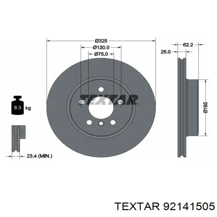 92141505 Textar freno de disco delantero