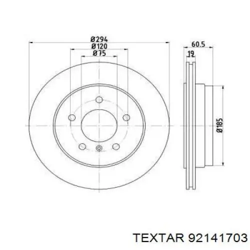 Disco de freno trasero Textar 92141703 precio, desde 55,31 EUR
