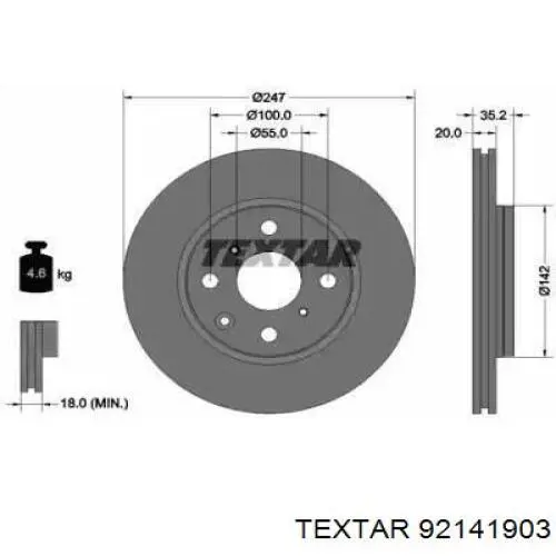 92141903 Textar Discos
