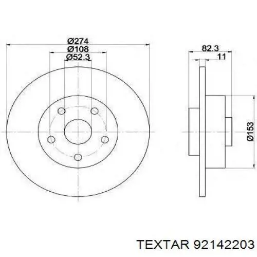 Disco de freno trasero Textar 92142203 precio, desde 71,16 EUR