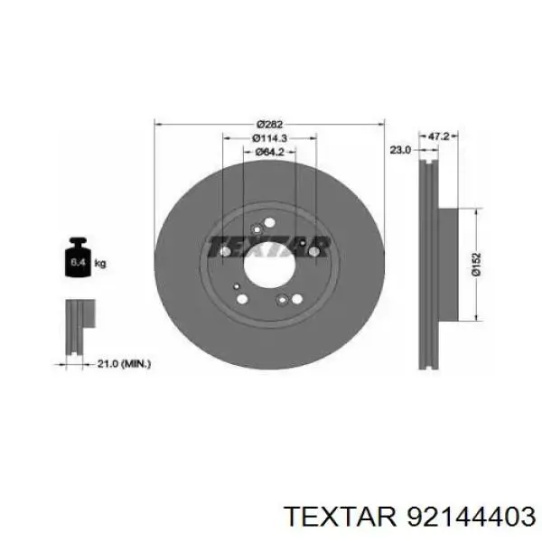 Comprar 92144403 Textar Freno de disco delantero