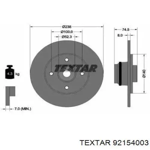 7700827865 Renault (RVI) disco de freno trasero