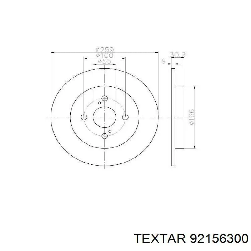 92156300 Textar disco de freno trasero