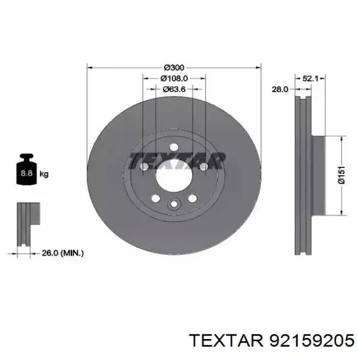 Frenos delanteros Textar 92159205 precio, desde 50,33 EUR