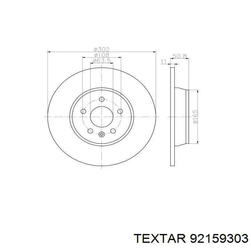 92159303 Textar disco de freno trasero