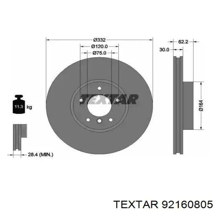 Comprar 92160805 Textar Freno de disco delantero