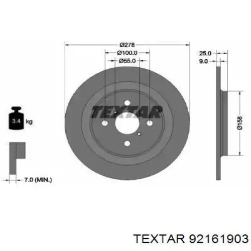 424310D120 Toyota disco de freno trasero