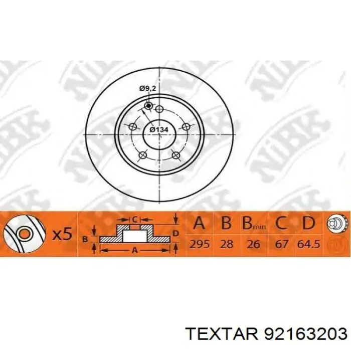 92163203 Textar freno de disco delantero