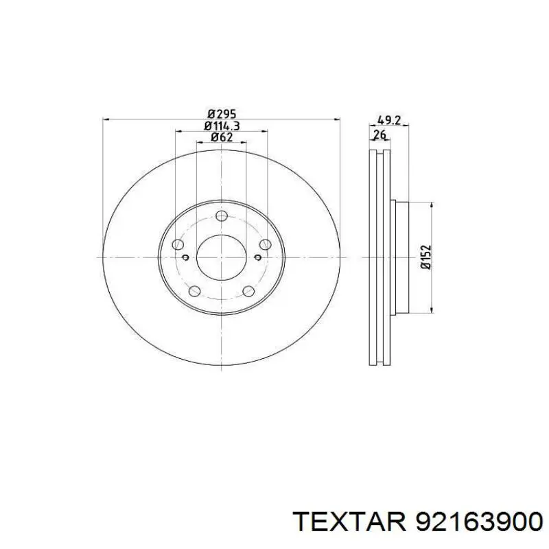 92163900 Textar freno de disco delantero