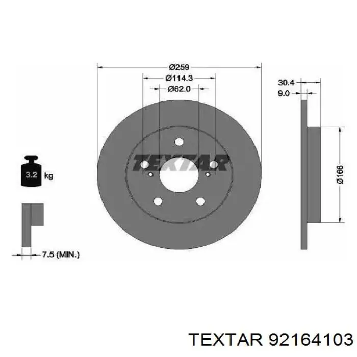 Comprar 92164103 Textar Disco de freno trasero