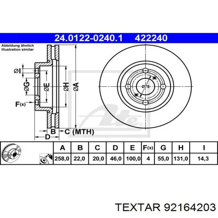 Comprar 92164203 Textar Freno de disco delantero