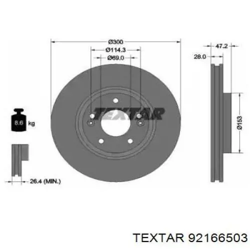 92166503 Textar Discos