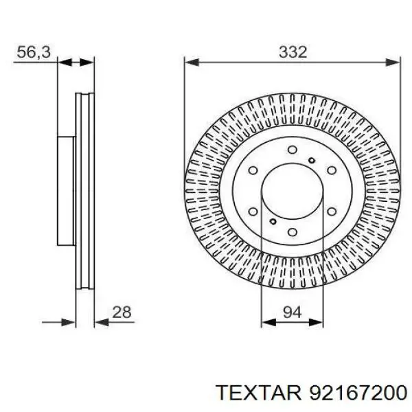 92167200 Textar freno de disco delantero