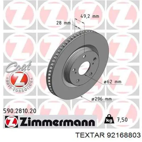 Frenos delanteros Textar 92168803 precio, desde 44,42 EUR