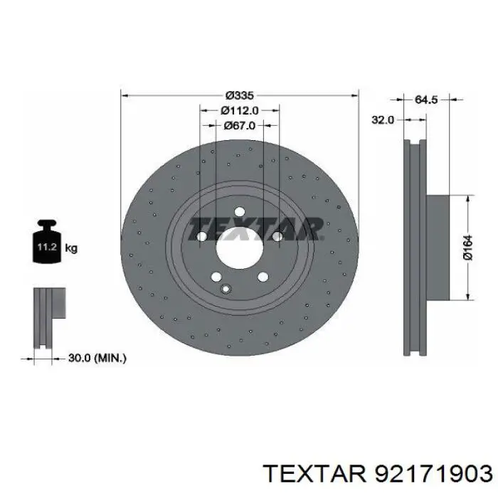 92171903 Textar freno de disco delantero