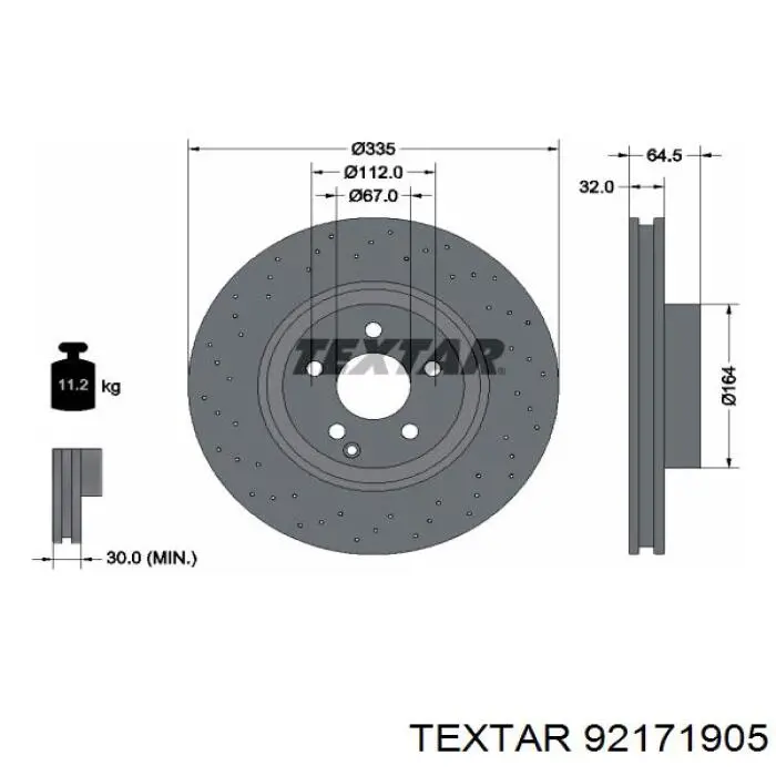 92171905 Textar freno de disco delantero