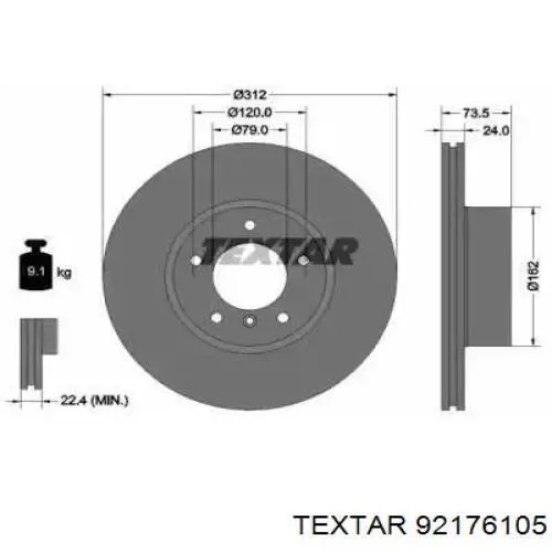 Frenos delanteros Textar 92176105 precio, desde 54,10 EUR