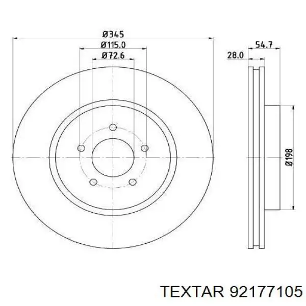 92177105 Textar freno de disco delantero