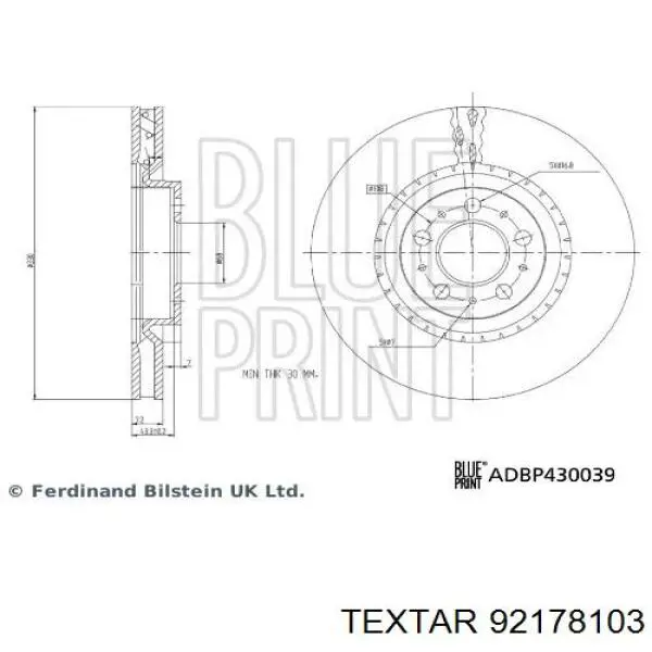 92178103 Textar freno de disco delantero