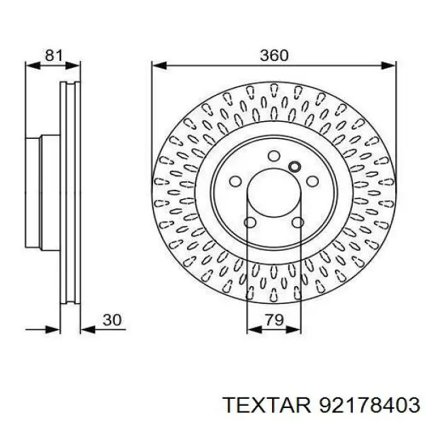 Disco de freno 92178403 Textar