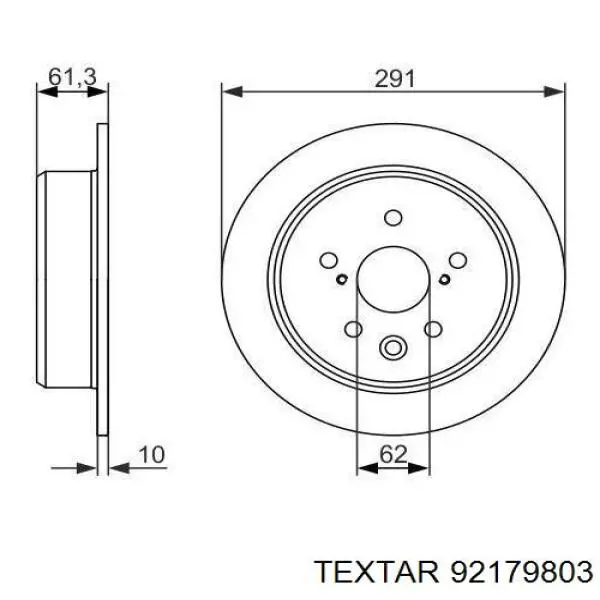 92179803 Textar disco de freno trasero