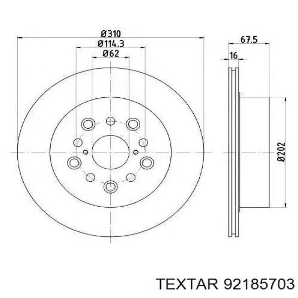 92185703 Textar disco de freno trasero