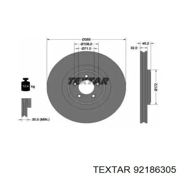 92186305 Textar freno de disco delantero