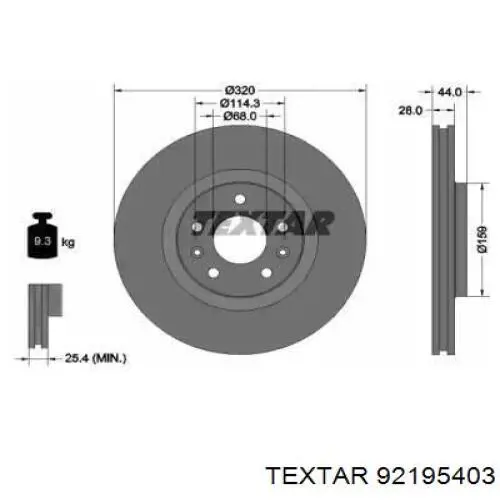 Frenos delanteros Textar 92195403 precio, desde 47,74 EUR