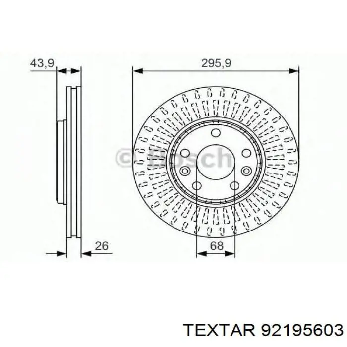 Disco de freno delantero Textar 92195603