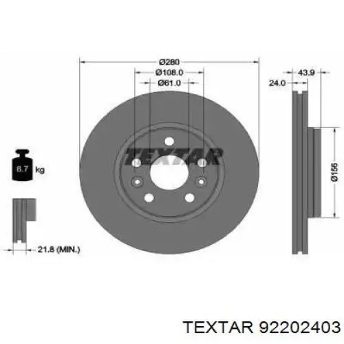 Frenos delanteros Textar 92202403 precio, desde 40,22 EUR