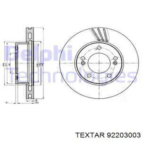 92203003 Textar freno de disco delantero