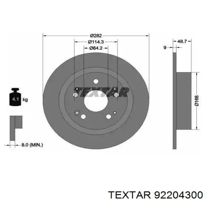 Comprar 92204300 Textar Disco de freno trasero