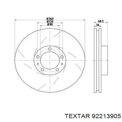 92213905 Textar freno de disco delantero