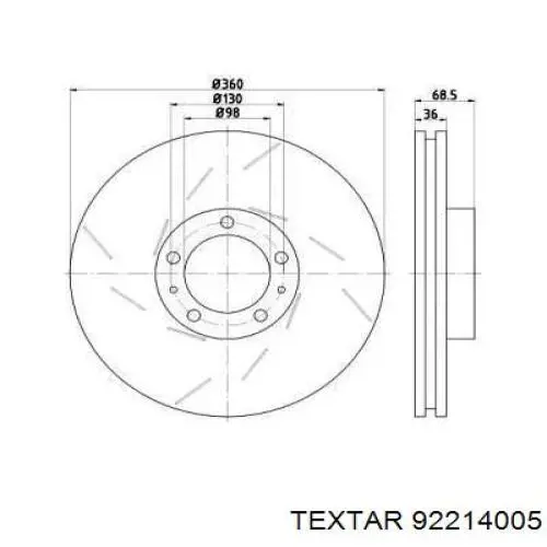 92214005 Textar freno de disco delantero