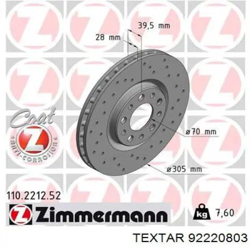 Frenos delanteros Textar 92220803 precio, desde 53,72 EUR