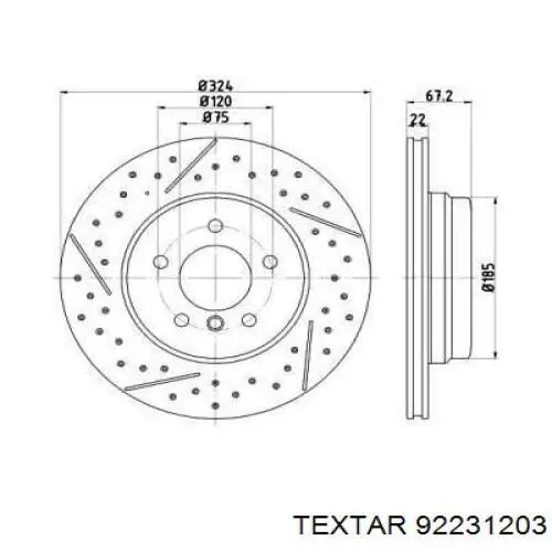 92231203 Textar disco de freno trasero