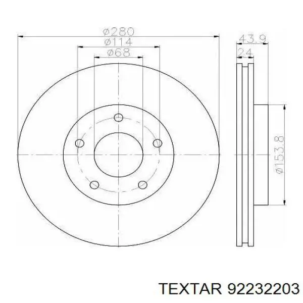 Comprar 92232203 Textar Freno de disco delantero