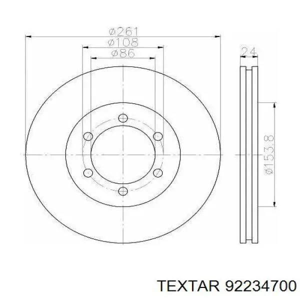 92234700 Textar freno de disco delantero