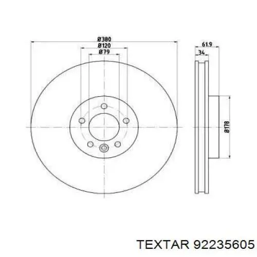 92235605 Textar freno de disco delantero