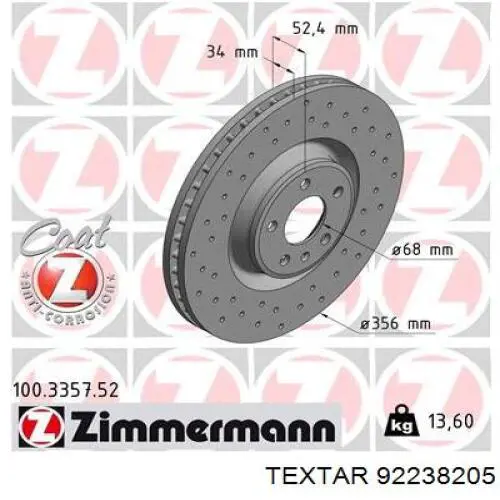 Frenos delanteros Textar 92238205 precio, desde 88,21 EUR