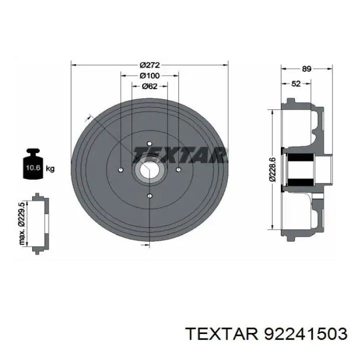Comprar 92241503 Textar Freno de disco delantero