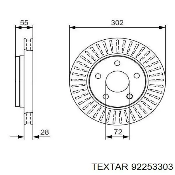 Comprar 92253303 Textar Freno de disco delantero
