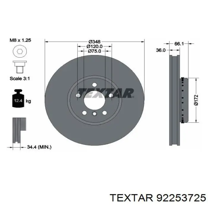 Comprar 92253725 Textar Freno de disco delantero