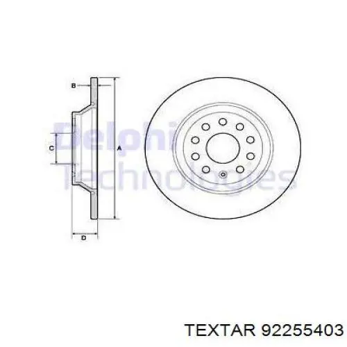 92255403 Textar Freno de disco trasero
