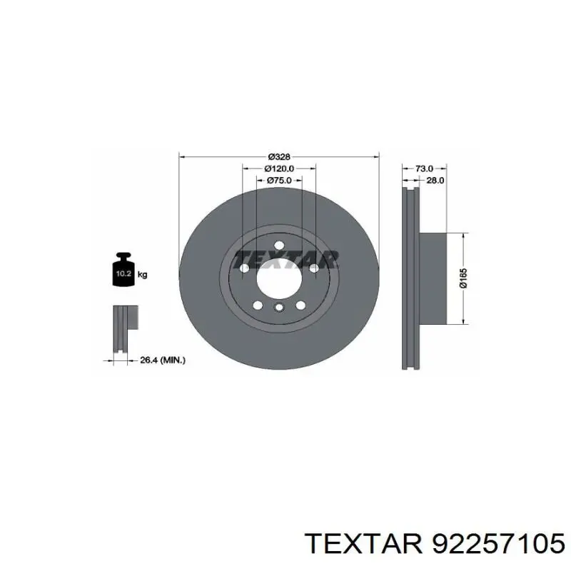 92257105 Textar freno de disco delantero