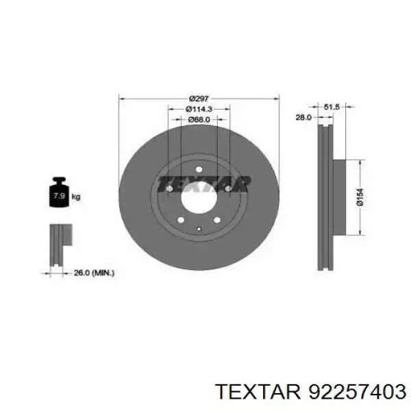 92257403 Textar Discos