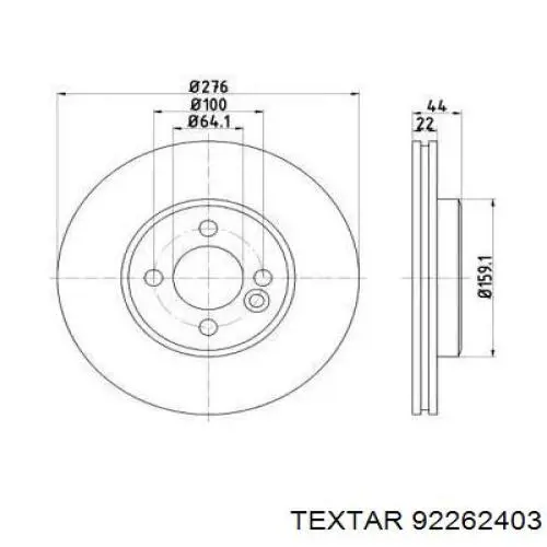 92262403 Textar disco de freno delantero