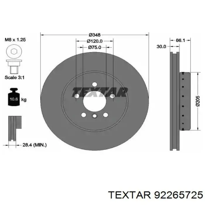 Comprar 92265725 Textar Freno de disco delantero