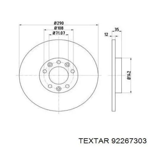Comprar 92267303 Textar Disco de freno trasero