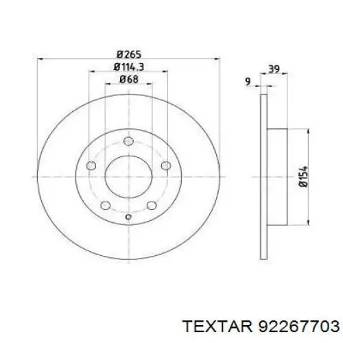 92267703 Textar disco de freno trasero